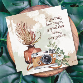 Tarjeta de cámara floral de la naturaleza