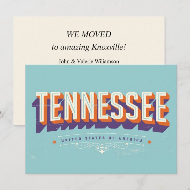 Tarjeta de cambio de dirección de Tennessee (Anverso / Reverso)