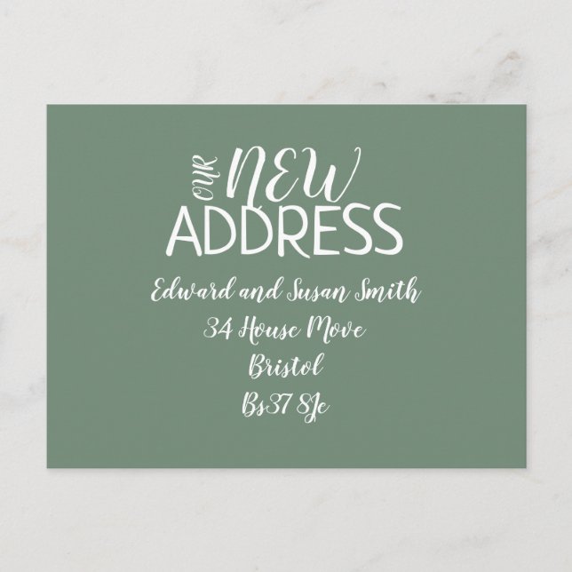 Tarjeta de cambio de dirección moderna y fresca (Anverso)