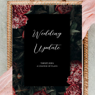 Tarjeta de cambio de Planes de Boda gótico floral