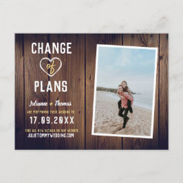 Tarjeta de cambio de planes elegante con foto de m