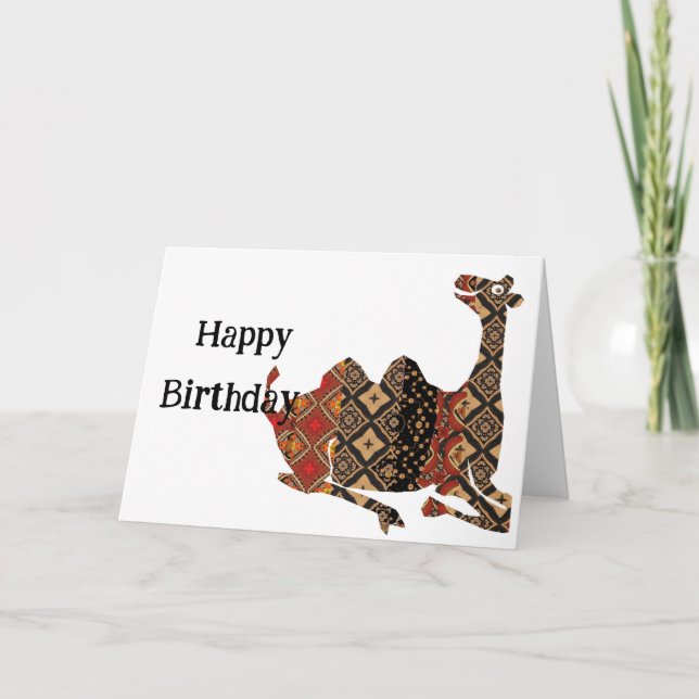 Tarjeta de camello de cumpleaños feliz (Anverso)