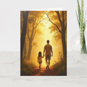 Tarjeta de caminata del Día del Padre brillante