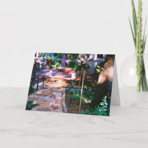 Tarjeta de camino de jardín de piedra