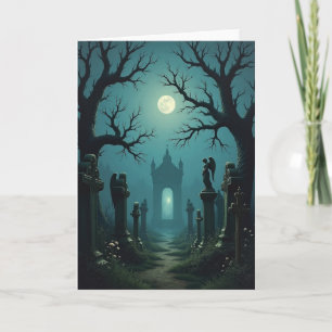 Tarjeta de Camino Encantado bajo la Luna