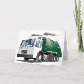 Tarjeta de camión de basura para niños