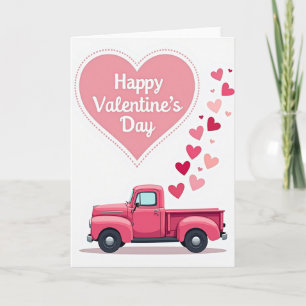 Tarjeta de Camión Vintage del Día de San Valentín