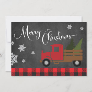 Tarjeta de camionetas de Navidades rojos rojos de