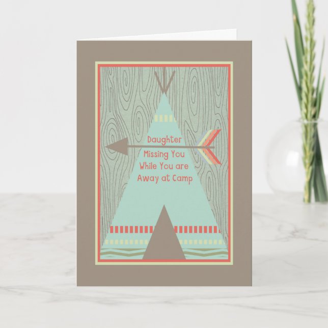 Tarjeta de campamento de verano a la hija con una  (Anverso)
