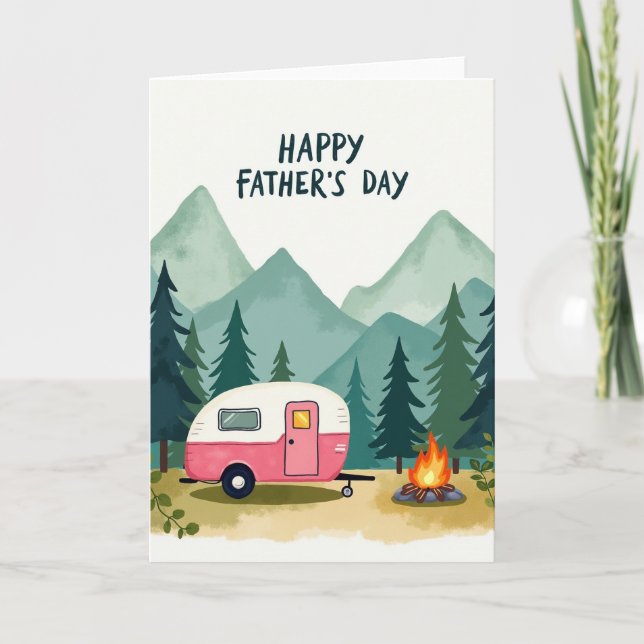 Tarjeta de campamento del Día del Padre dulce (Anverso)