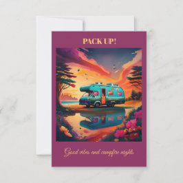 Tarjeta de camping: tarjeta de notas de aventuras
