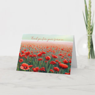 Tarjeta de Campo de Amapolas del Día de los Vetera