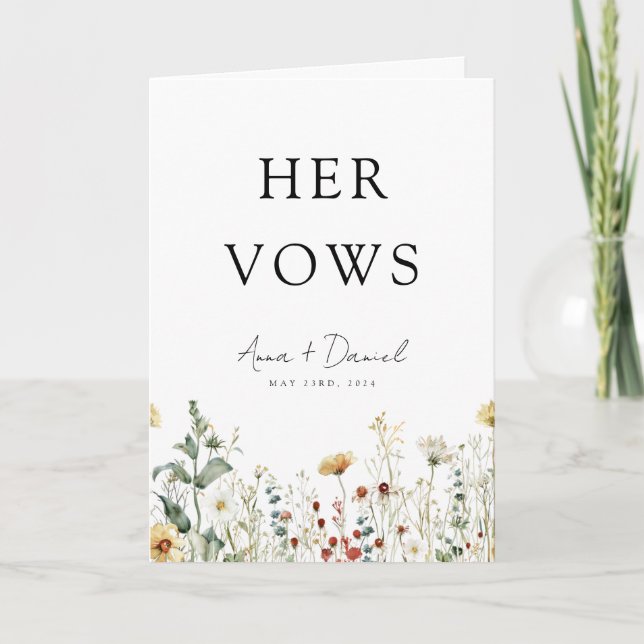 Tarjeta de campo de flores silvestres de verano su (Anverso)