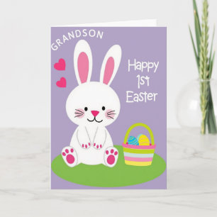 Tarjeta de Canasta de Pascua a Rayas