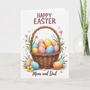 Tarjeta de Canasta de Primavera Feliz