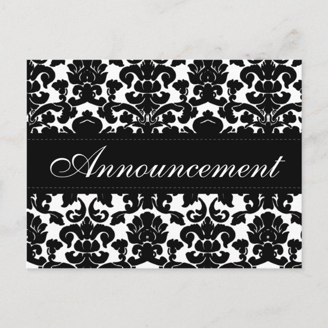 Tarjeta de cancelación de boda de damasco en blanc (Anverso)