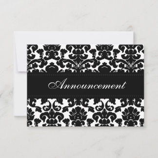 Tarjeta de cancelación de boda de Damasco en negro