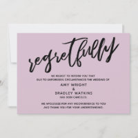 Tarjeta de Cancelación de Boda Lamento Rosa Claro