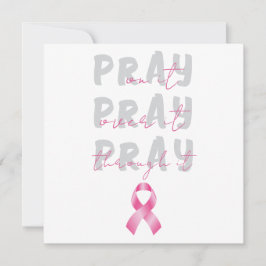 Tarjeta de cáncer de mama Pray Pink Ribbon Beat