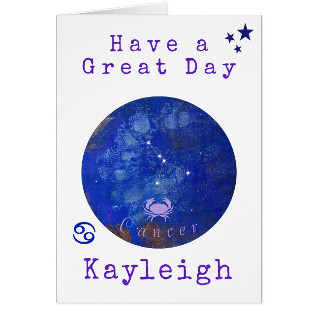 Tarjeta de Cáncer de Zodiaco, Tarjeta de Cumpleaño (Frente)