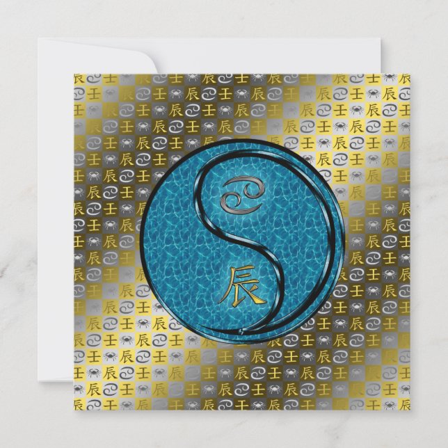 Tarjeta de Cáncer y Dragón de Agua (Anverso)