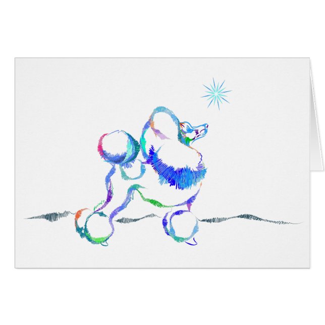 Tarjeta de Caniche Invierno (Anverso (Horizontal))