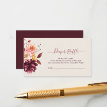 tarjeta de canje de pañales floral de caída de beb