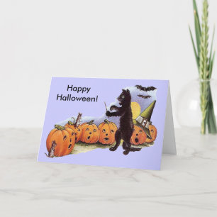 Tarjeta de canto de calabazas vintage