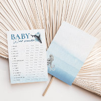 Tarjeta de canto de palabras para bebé de océano r