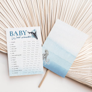 Tarjeta de canto de palabras para bebé de océano r