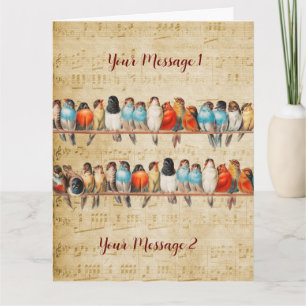Tarjeta de canto y gorjeo (personalizada)