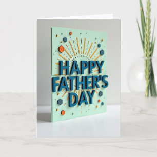 Tarjeta de capas del Día del Padre en cian