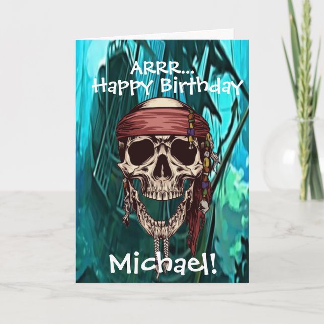 Tarjeta de Capitán de Barco de Cráneo de Pirata (Anverso)