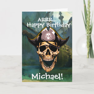 Tarjeta de Capitán de Barco de Cráneo de Pirata