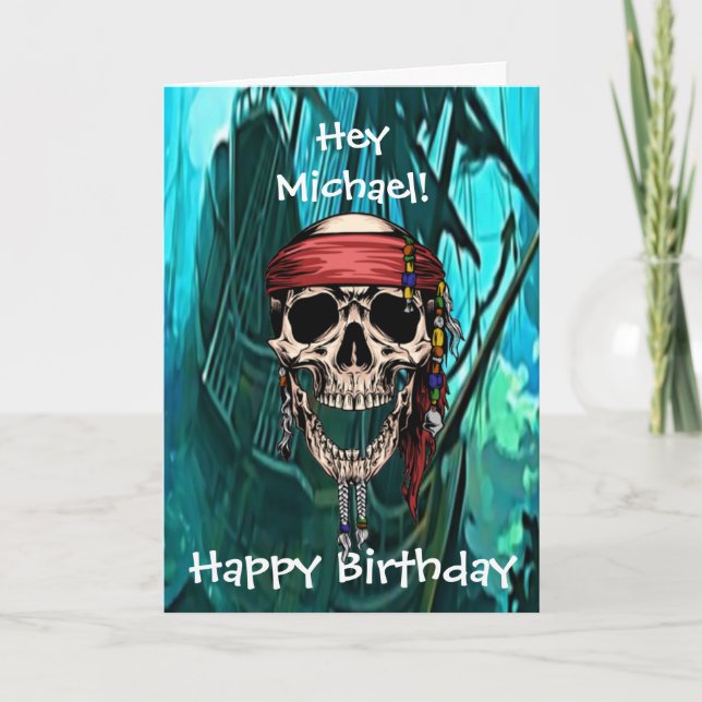 Tarjeta de Capitán de Barco de Cráneo Pirata (Anverso)