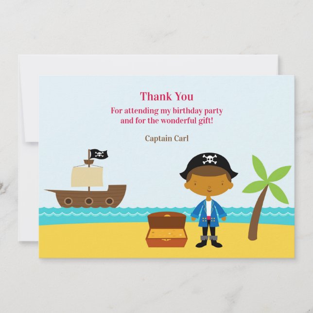 Tarjeta de Capitán Pirata de Agradecimiento (Anverso)