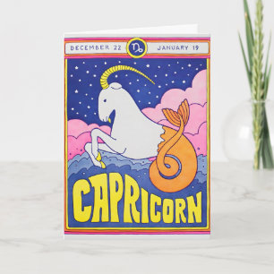 Tarjeta de Capricornio con Letterpress