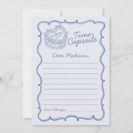 Tarjeta de cápsula de tiempo de torta de coqueta a