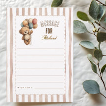 Tarjeta de cápsula del tiempo de oso de peluche cl