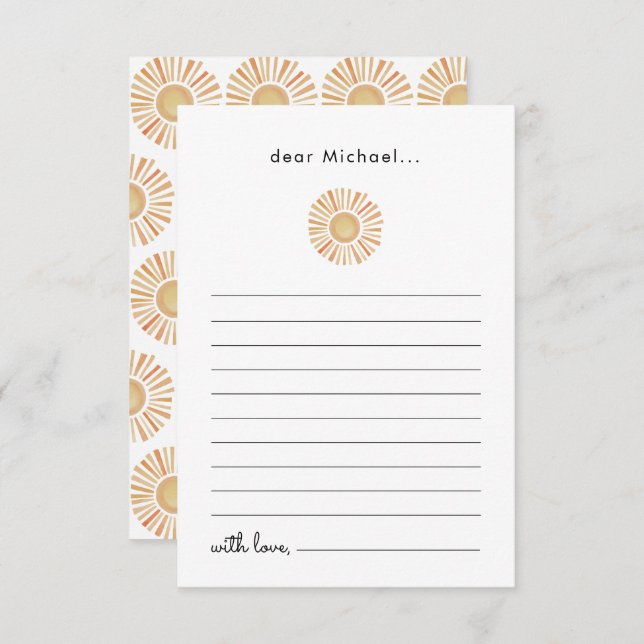 Tarjeta de cápsula del tiempo del 1er cumpleaños d (Anverso / Reverso)