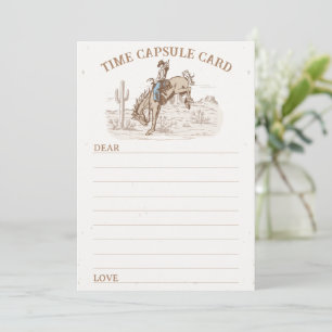 Tarjeta de cápsula del tiempo del primer rodeo de 