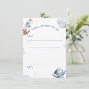 Tarjeta de cápsula del tiempo del primer viaje alr