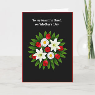 Tarjeta de Capullos Florales Carmesí