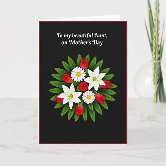 Tarjeta de Capullos Florales Carmesí (Anverso)