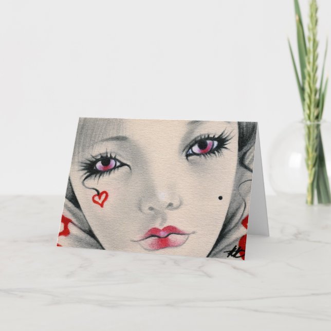 Tarjeta de cara del corazón del bufón de la reina (Anverso)