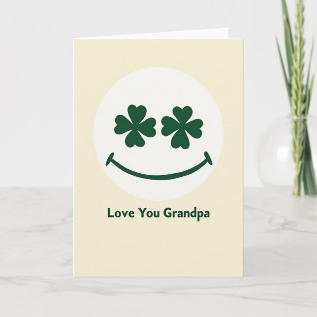 Tarjeta de Cara Sonriente Abuelo Te Quiero (Anverso)