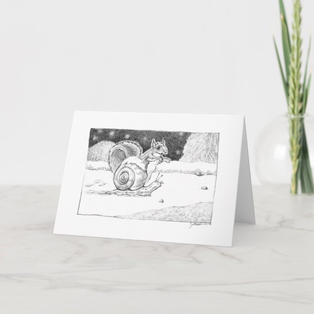 Tarjeta de caracol y ardilla (Anverso)