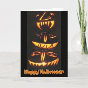 Tarjeta de caras feliz Jack o'Lantern