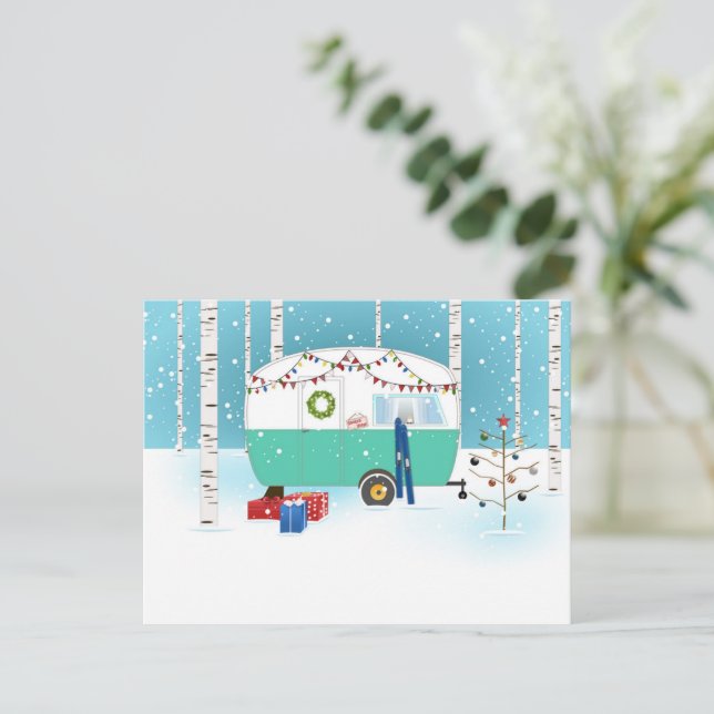 Tarjeta de caravana para Navidades de Santa María (Anverso de pie)