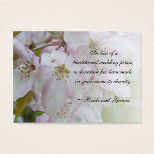 Tarjeta de caridad Boda de Apple Blossom de cangre
